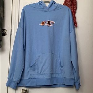 Blue pullover hoodie